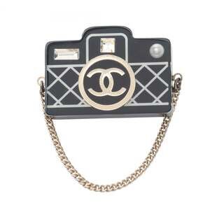 CHANEL Authentic Black Logo Brooch
